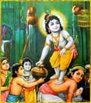 krishna, pendya & others, stealing butter