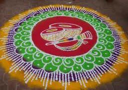 rangoli i.e. colored sand painting